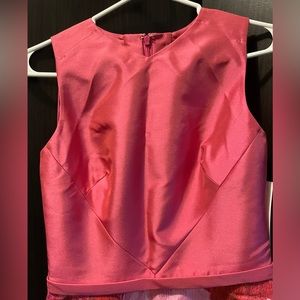 Theia High-Low Floral Gown